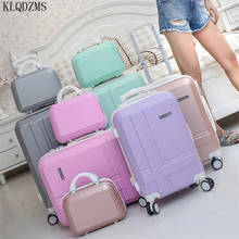 KLQDZMS For Girls Cute Spinner Rolling Luggage Set ABS Trolley Suitcase With Cosmetic Bag 20’’24 Inch Lovely Valise 2024 - buy cheap