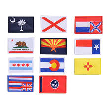 United states Countries Flags Chicago Embroidery Badges California Texas And Other Flags embroidery Patch for decoration 2022 - купить недорого