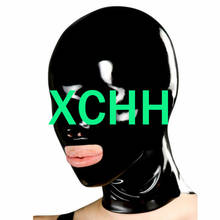 Máscara de látex Natural con capucha para mujer, disfraces de Cosplay, fetiche, máscara de Cosplay, cremallera trasera, ropa de Club 2024 - compra barato