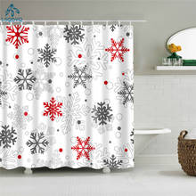 Merry Christmas Snowflacke Snowman Trees Gift Shower Curtains Bathroom Curtain Frabic Polyester Polyester with Hooks 2024 - buy cheap