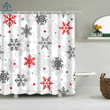 Cortinas de ducha con diseño de árboles de muñeco de nieve, visillo de baño Frabic de poliéster con ganchos, regalo de Navidad, navidad 2024 - compra barato