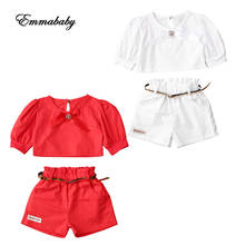 Novo 2020 roupas infantis bebê menina roupas casuais tops + shorts roupas de verão 2024 - compre barato