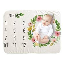 Baby Monthly Record Growth Milestone Blanket Newborn Wreath Photography Props XXFE 2024 - купить недорого