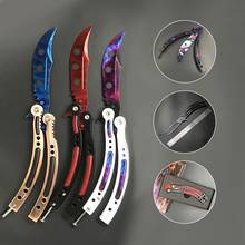 Dropship Folding Knife Butterfly In Knife Dull Blade No Edge Exercise Tool New Counter Strike 3D CS GO Practice Trainer Knife 2024 - buy cheap