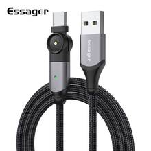 Essager-Cable giratorio tipo C para móvil, Cable de datos de carga rápida, Cargador Usb C para Samsung S10, S9, A51, Xiaomi Mi 10, Redmi Note 9s 2024 - compra barato