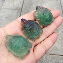 1pcs  Natural Fluorite stone handmade cute animal  tortoise crystal ornaments gift 2024 - buy cheap