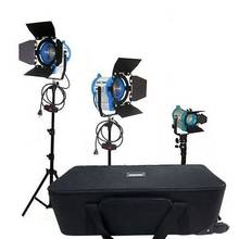 650W + 300 W/500 W + 150W Fresnel Tungstênio Lâmpadas Luzes Stands Caso Kit para Fotográfico estúdio 2024 - compre barato
