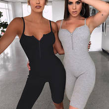 Casual Woman Ribbed Playsuit 2020 Summer Jumpsuit Short Femme Ribbed Jump Suit Sexy Rompers Backless Bodysuit Black Gray 2024 - buy cheap