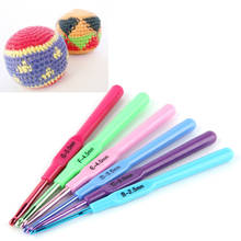 6Pcs Multicolor Knitting Needles New Colorful Handle Aluminum Crochet Hooks Home Use Sewing Tools raft Case Crochet Set 2024 - buy cheap