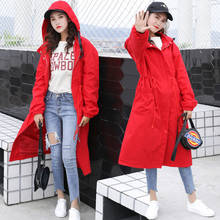 Gabardina larga con capucha para mujer, abrigos informales a la moda para primavera y otoño, color negro, M315, novedad de 2019 2024 - compra barato