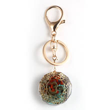 Llaveros con diseño geométrico de aspas naturales, amuleto con colgante OM de 7 Chakras de grava, amuleto de energía orgona, joyería para Soothe Soul 2024 - compra barato