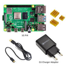 Nuevo Kit de Raspberry Pi 4 Modelo B 1G con interfaz UE tipo c y disipador de calor 32G TF lector de tarjetas 2024 - compra barato