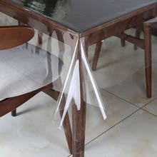 Toalha de mesa retangular fina e macia de pvc, toalha transparente à prova d'água e óleo de cozinha 2024 - compre barato