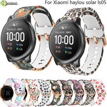 Pulseira de relógio de 22mm, pulseira de silicone macio para xiaomi haylou solar ls05, pulseira esportiva inteligente, pulseira de relógio de borracha respirável 2024 - compre barato