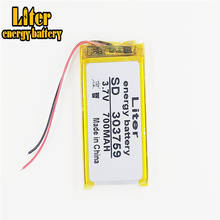 3.7V 700mAH 303759 Polymer lithium ion / Li-ion battery for TOY mp3 mp4 2024 - buy cheap