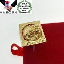 OMHXFC Jewelry Wholesale YM256 European Fashion Hot Fine Woman Man Party Birthday Wedding Gift Dragon Head Moving 24KT Gold Ring 2024 - buy cheap