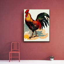 Pintura al óleo DIY por números de pollo y Gallo, dibujo sobre lienzo, pinturas pintadas a mano, arte de pared, imágenes, Kits de animales, decoración del hogar 2024 - compra barato