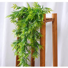 Água verde artificial bambu planta de grama de samambaia videiras parede pendurado folhas falsas casa decoração do jardim 2024 - compre barato