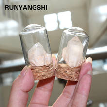 Runyangshi ornamentos de paisagem, ornamentos brancos granulados com cristal claro de quartzo natural e vidro de 1 peça 2024 - compre barato