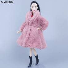 Pink Winter Fur Coat Jacket Overcoat for Barbie Doll Outfits Clothes for 1/6 BJD Dolls Accessories Toys For Children DIY Gift 2024 - buy cheap