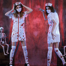 Halloween Bloody Zombie Nurse White Coat Dress Scary Cosplay Costume Carnival Women Men Couples Surgeon Horror Vampire Outfits 2024 - buy cheap