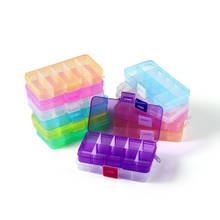 10 caixas de células coloridas portáteis de joias, recipiente de caixa de armazenamento de peças eletrônicas em anel, parafuso de contas, caixa de plástico organizador 2024 - compre barato