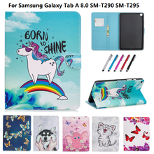 Card Storage Flip Case Cover for Samsung Galaxy Tab A 8.0 2019 SM-T295 T290 8" Kids Stand Case for Galaxy Tab A 8 Tablet +Stylus 2024 - buy cheap