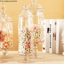 European Transparent Glass Storage Tank with Lid Household Glass Candy Jar Decorative Wedding Banquet Decorative Candy Bottle 2024 - buy cheap