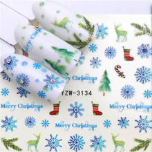1 лист, Рождественский снежный цветок, наклейки для ногтей, переводные наклейки для ногтей, новинка 2020, Рождественский маникюр, стильный декор 2024 - купить недорого