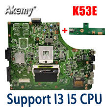 Akemy NOVA placa-mãe de laptop K53SD REV2.3 para ASUS K53E K53 A53E A53S X53S X53E P53 placa-mãe original Suporte I3 I5 CPU GMA 2024 - compre barato