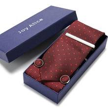 Corbata de boda de Jacquard tejida 100%, pañuelo de seda, Cufink, Clip de corbata y conjunto de corbata, regalo clásico de fiesta de boda para hombres 2024 - compra barato