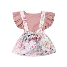 0-3 Years New Fashion Newborn Toddler Baby Girls Romper Off Shoulder Playsuit Tops+tutu Skirt 2Pcs Summer Outfit Set 2024 - buy cheap