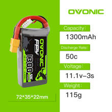 OVONIC 1300mAh 50C Lipo 3S1P 11.1V Battery XT60 Plug for 250 FPV Frame RC Drone Heli Quad Boat Car 2024 - buy cheap