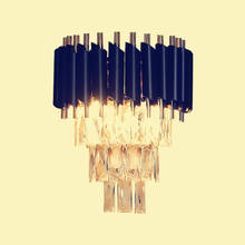 Luminária de parede de cristal moderna e14, luzes de parede estilo feriado para sala de estar, quarto, célula, corredor, iluminação para decoração de hotel
