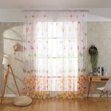Pretty Butterfly Yarn Print Sheer Window Door Panel Sheer Curtains Room Divider Tulle Scarf Balcony Screens Hot Sell 2024 - buy cheap