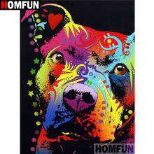 Алмазная 5D картина HOMFUN A27291, полноразмерная вышивка «цветное животное, собака», картина Стразы, домашний декор ручной работы 2024 - купить недорого