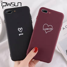IPWSOO пара ярких цветов, чехол для телефона с сердечком для iPhone 11 Pro X XR Xs Max, мягкий чехол из ТПУ для iPhone 5 5S SE 6 6s 7 8 Plus 2024 - купить недорого