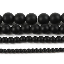 30-95pcs 4-12mm Natural Frosted Black Glass Round Beads For Jewelry Making Findings Necklace Bracelet Earrings Findings 2024 - buy cheap