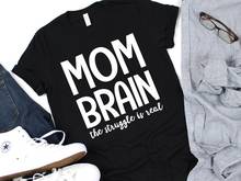 Mom Brain The Struggle Is Real Fashion Graphic T-shirts 100% Cotton Mama Top Tees O Neck Plus Size Aesthetic Mother Women Shirt 2024 - buy cheap