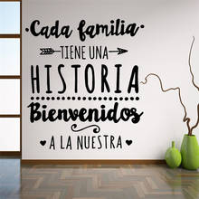 Pegatina de pared con frase "Every Family have A Story", calcomanía de vinilo de versión española, decoración familiar, póster de fiesta 2024 - compra barato