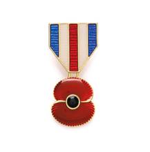 Red Enamel Medal Type Poppy Brooch Pins Remembrance Badge 2024 - buy cheap