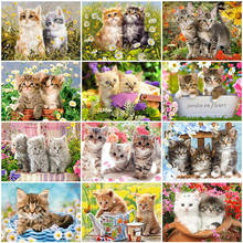 HUACAN 5D Diamond Painting Cat Full Square Round Drill New Arrival Diamond Embroidery Animal Mosaic Rhinestone Kit Home Decor 2024 - buy cheap