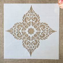 Plantillas de capas DIY para álbum de recortes, plantilla decorativa con diseño de flor grande, Mandala, trébol, 12x12 pulgadas, 1 unidad 2024 - compra barato