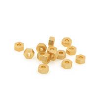 Cuentas espaciadoras de forma hexagonal de cubo de latón, cuentas doradas de agujero grande para la fabricación de joyas, accesorios DIY, 10 Uds. 2024 - compra barato