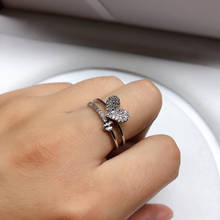Conjuntos de montagem de anéis em estilo coração com descobertas anel ajustável peças de joias acessórios para pedras de pérola miçangas cristal 2024 - compre barato