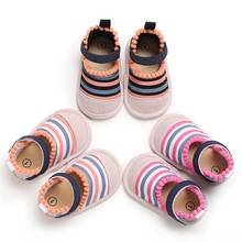 Sapatos listrados para bebês recém-nascidos, boho, menina, bebês pequenos, sapatinhos de algodão, confortável, antiderrapante, sapatos de berço infantil 2024 - compre barato