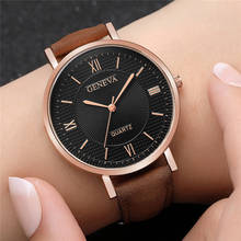Relógio de pulso feminino quartzo, pulseira de couro marrom, preto, retrô, vintage, novo, 2021 2024 - compre barato