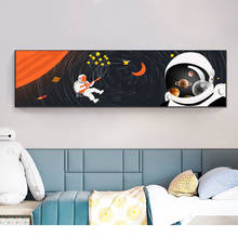 Cartoon astronaut star canvas print poster Wall pictures for living room Abstract spaceman Spray Painting wall art 2024 - buy cheap