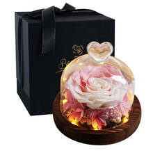 Dried Real Flowers Beauty and the Beast Eternal Rose Wedding Home Decor In Glass Cover For Valentine's Mother's day Gift 2024 - buy cheap