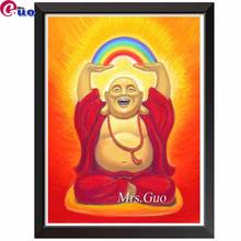 Diamond Painting Laughing Rainbow Buddha Cross Stitch Kit Diamond Embroidery Mosaic Rhinestones Art 5D DIY Religious Home Decor 2024 - buy cheap